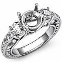 0.40 CT Round Diamond 3 Stone Anniversary Ring Setting W Gold
