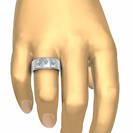 0.45 ct Princess Diamond Men Wedding Band W Gold.