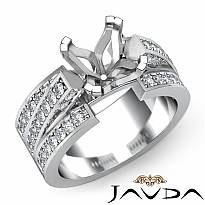 1.25Ct Princess Diamond Semi Mount Engagement Ring 14k White Gold 4Prong Setting