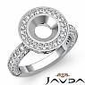 Round Diamond Engagement Bezel Halo Setting Semi Mount Ring 14k White Gold 1.5Ct