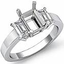 0.40 CT Emerald Cut Diamond 3 Stone Anniversary Ring W Gold