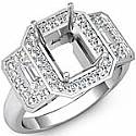 1 CT Emerald Cut Diamond 3 Stone Anniversary Ring Setting W Gold
