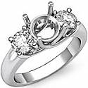 0.80 Ct Round Diamond 3 Stone Engagement Ring Setting W Gold