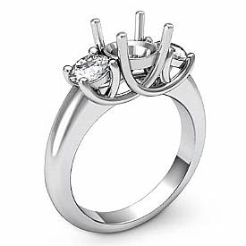 0.80 Ct Round Diamond 3 Stone Engagement Ring Setting W Gold