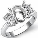 1 CT Oval Cut Diamond 3 Stone Anniversary Ring W Gold