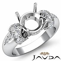 0.35Ct Round Diamond Solitaire Pave Setting Engagement Ring 14 W Gold Semi Mount