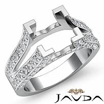 1Ct Diamond Princess Semi Mount Engagement Split Shank Ring Setting 14k Wh Gold