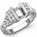 .20 Ct Round Diamond Channel Set Engagement Ring Setting 14k W Gold