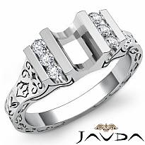 0.20 Ct Round Side Diamond Channel Setting Engagement Ring Semi Mount 14k W Gold