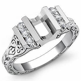 .20 Ct Round Diamond Channel Set Engagement Ring Setting 14k W Gold