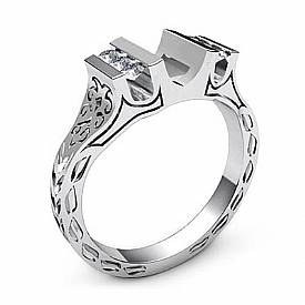 .20 Ct Round Diamond Channel Set Engagement Ring Setting 14k W Gold