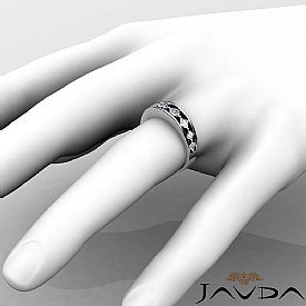 .80 CT Princess Diamond Half Wedding Band 14k W Gold Ring