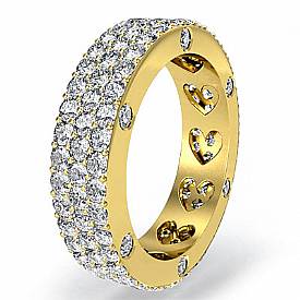 Diamond Eternity Pave Ring 14k Gold Wedding Band (2.4Ct. tw.)