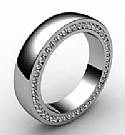 1.10Ct Round Diamond Men's Eternity Wedding Band 14k White Gold
