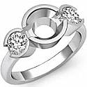 0.6CT Round Diamond 3 Stone Engagement Ring Setting 14k W Gold