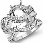 1.50Ct Diamond Bridal Set Engagement Ring Round Pave Setting 14k Gold