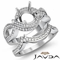1.5Ct Diamond Bridal Set Engagement Curve Shank Ring Round Semi Mount 14k W Gold