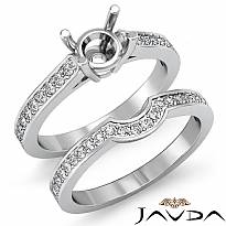 0.55Ct Diamond Bridal Setting Engagement Pave Ring Round Semi Mount 14k Wh Gold