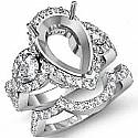2 Ct Diamond Engagement Ring Pear Setting Bridal Set 14k Gold