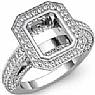 2.25 Ct Emerald Diamond Semi Mount Engagement Ring W Gold