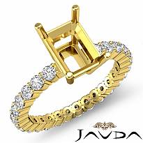 Diamond Solitaire Emerald Semi Mount Prong Setting Ring 14k Gold Yellow (0.8Ct. tw.)