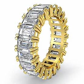 Emerald Cut Diamond Eternity Wedding band 14k Gold (4.5Ct. tw.)