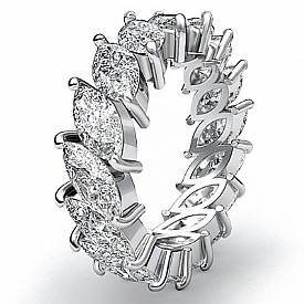 5.30 Ct Marquise Cut Diamond Eternity Wedding band Ring W Gold