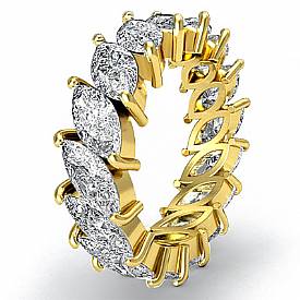 Marquise Cut Diamond Eternity Wedding band Ring 14k Gold (5.3Ct. tw.)