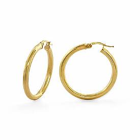 14k Yellow Gold Tube Round Classic Women