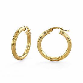 14k Yellow Gold Round Tube Chic Women