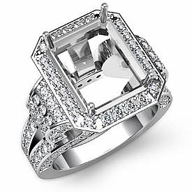 2.40CT Round Diamond Semi Mount Engagement Ring White G