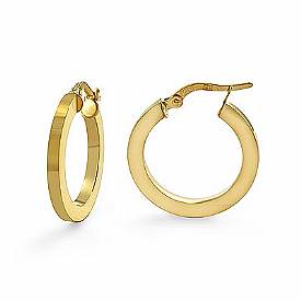 14k Yellow Gold Flat Tube Round Women