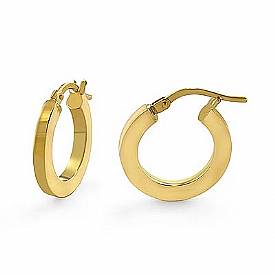 14k Yellow Gold Flat Tube Round Ladies