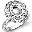 0.75 Ct Diamond Engagement Ring Setting 14 K White Gold