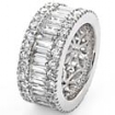 5.7CT Round Baguette Diamond Eternity Band 14k Gold Wedding Ring