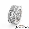 Women's Wedding Ring Baguette Round Diamond Eternity Band 14k White Gold 5.7Ct