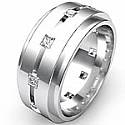 0.70 CT Princess Diamond Man Eternity Wedding band Gold