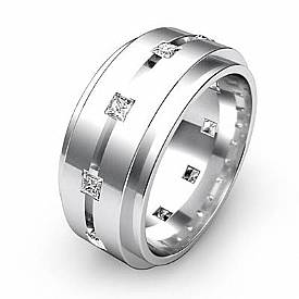 0.70 CT Princess Diamond Man Eternity Wedding band Gold