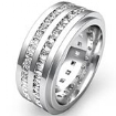 2.50 Ct Round Princess Diamond Man Eternity Wedding Band Gold