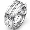 2.50 Ct Round Princess Diamond Man Eternity Wedding Band Gold