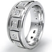 1.4 ct Princess Diamond Man Eternity Wedding Band Gold.