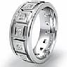 1.4 ct Princess Diamond Man Eternity Wedding Band Gold.