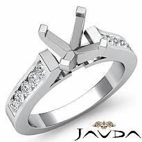 0.50 Ct Round Diamond Engagement Ring Channel Setting 14k White Gold Semi Mount