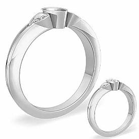 0.25Ct Trillion Diamond Engagement Ring Setting 14k W G