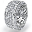 3.5Ct. Round Diamond Eternity Wedding Anniversary Ring in 14k White Gold