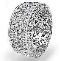 10mm Womens Eternity Diamond Wedding Anniversary Band Ring 14k White Gold 3.5Ct