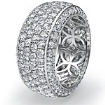 3.5Ct. Round Diamond Eternity Wedding Anniversary Ring in 14k White Gold