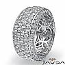 4 Row Round Pave Diamond Eternity Wedding Women 9.7mm Ring 14k White Gold 3.5Ct