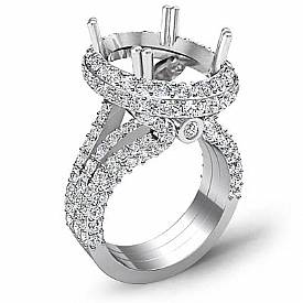 2.15CT Oval Diamond Vintage Engagement Ring Setting 14k WG