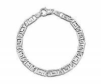 14k White Gold Men Fancy Link Bracelet (6.5mm,8.25